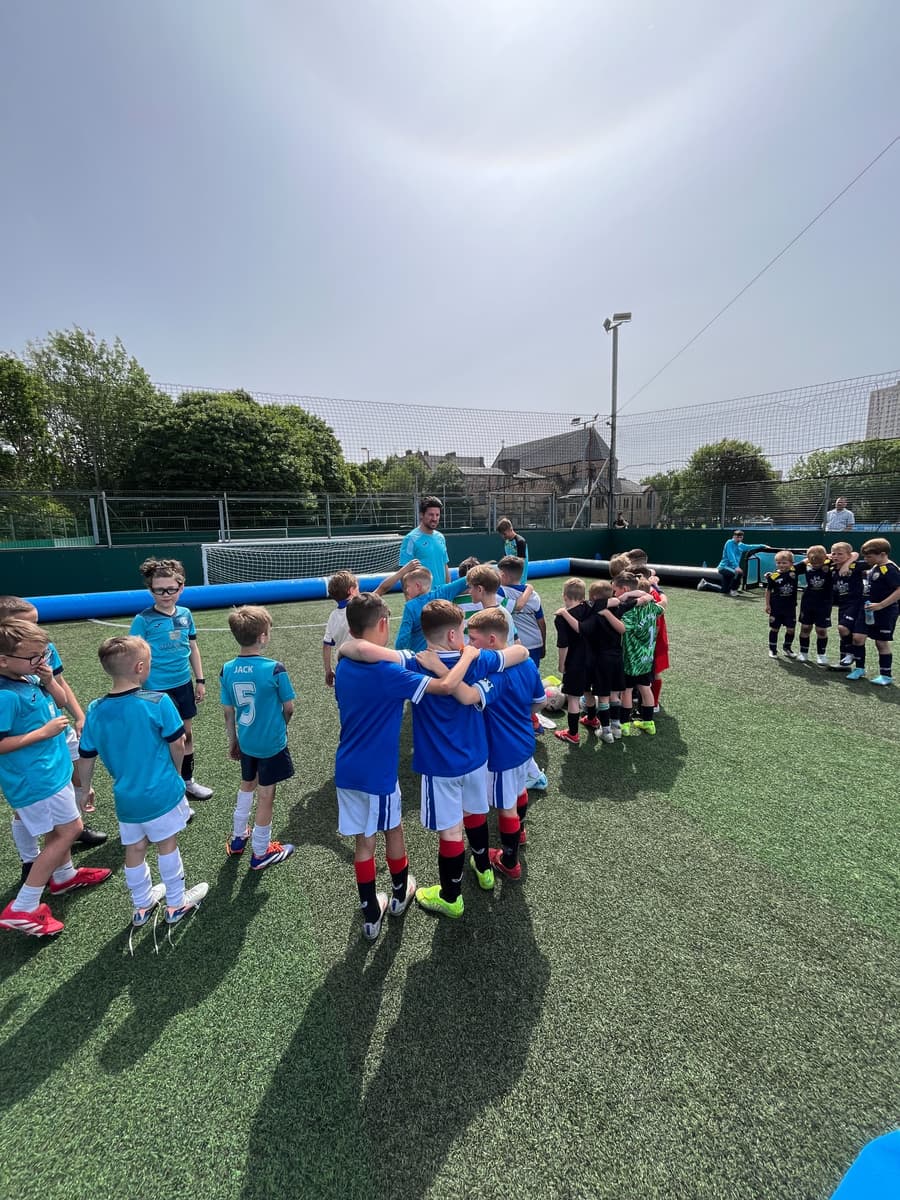Children playing football